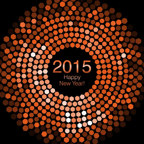 Happy New Year 2015 - Hexagon Disco lights — Stock Photo, Image