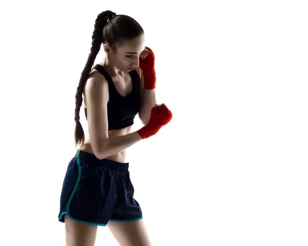 Жінка боксер боксу — стокове фото