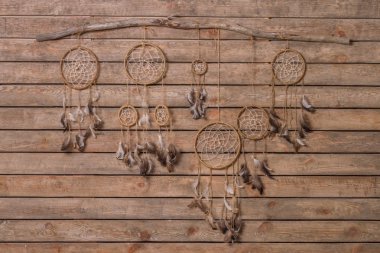 Kartal ve kuzgun tüyler Dreamcatcher