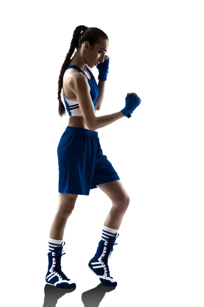 Mulher Boxer Boxe — Fotografia de Stock
