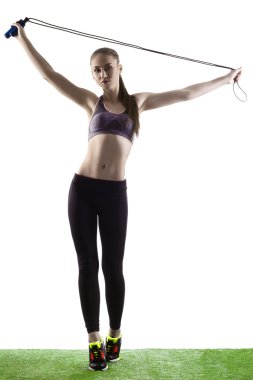 Genç fitness kadını  