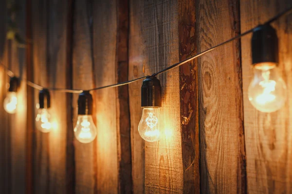 Retro Lamp On The Wooden Wall — Stock Photo, Image