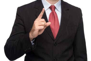 El başparmak gösterilmesini iş elbiseli