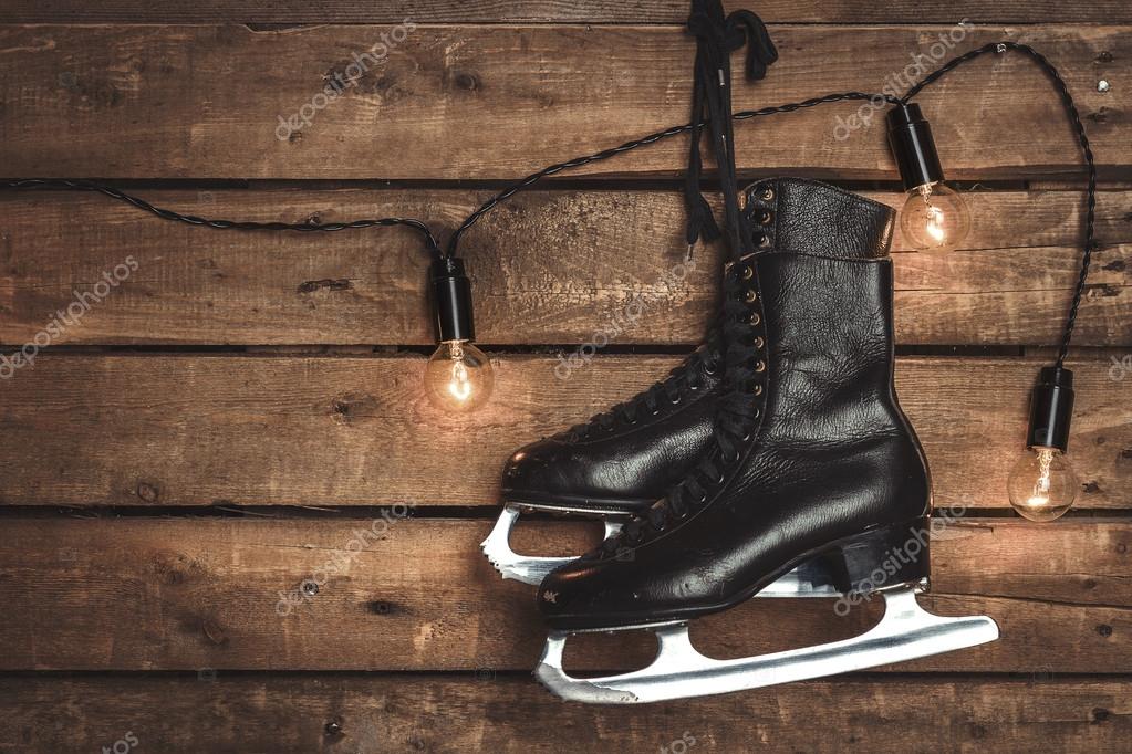 Patines de hielo de figura negra fotografía de stock © karmaknight