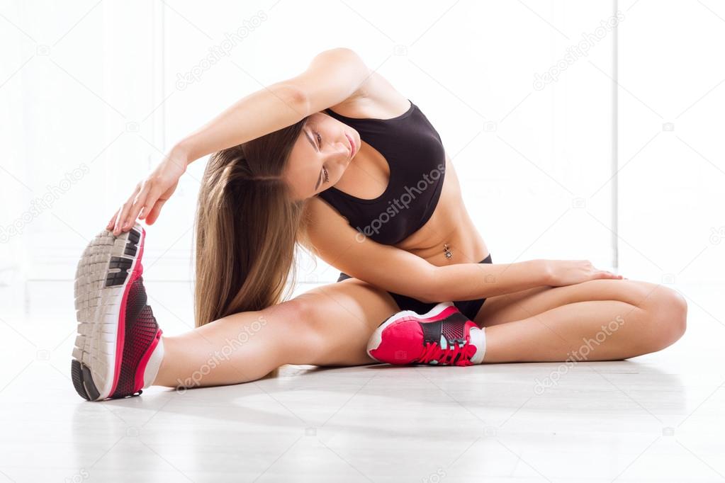 Beautiful Girl Doing Exercises