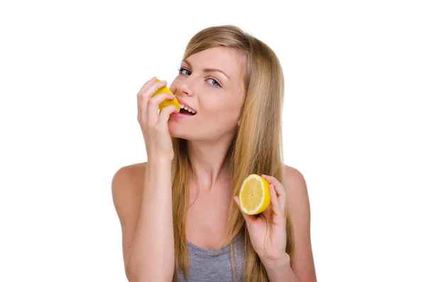 Girl with lemon Royalty Free Stock Photos