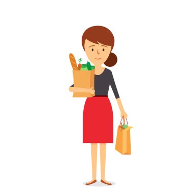 Alışveriş anne karakter tasarımı
