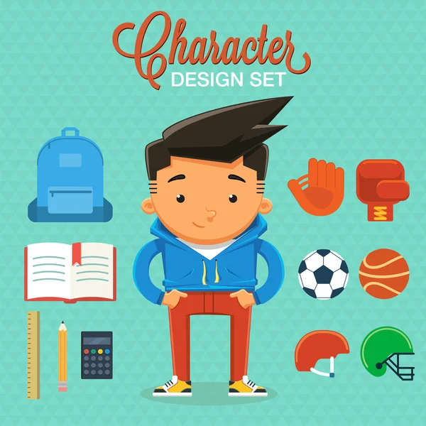 Diseño de personaje chico — Vector de stock