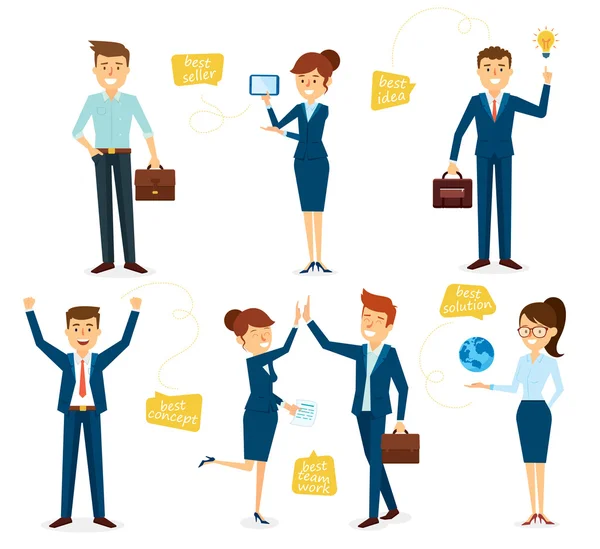 İş karakter tasarım kümesi ile çalışanlar