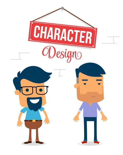 Two Man Vector Character Design — Stock Vector