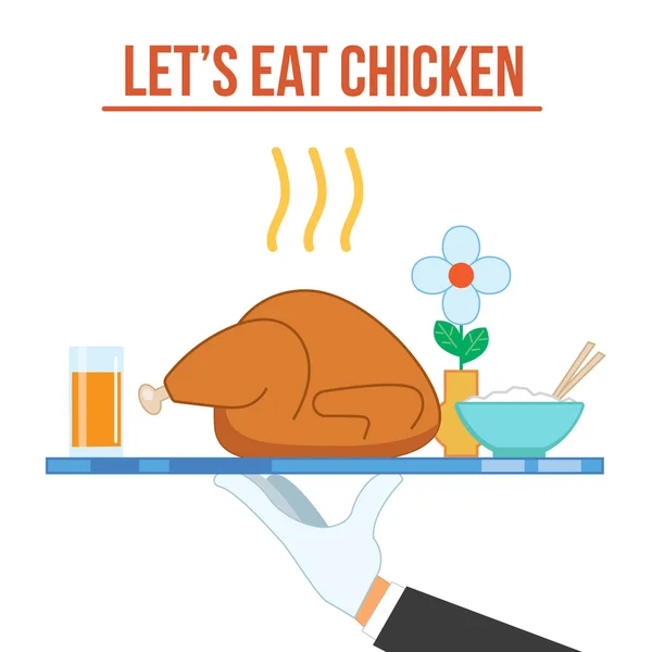 Zacznijmy jeść kurczaka Grafika Wektorowa