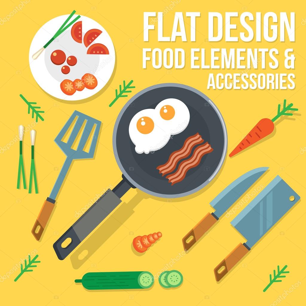 Food Elements And Accessories Stock Vector Image by ©smithytomy 101326232
