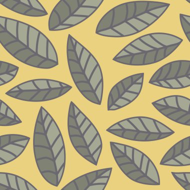 Yaprak vektör desen. Sorunsuz doodle çiçekler.