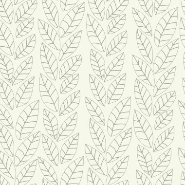Yaprak vektör desen. Sorunsuz doodle çiçekler.