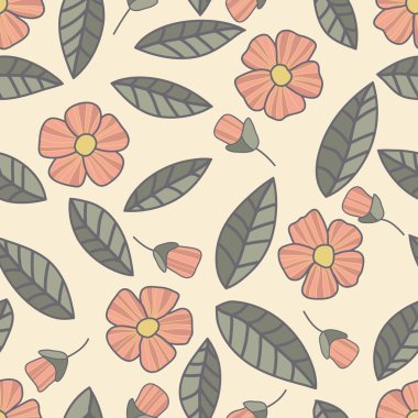 Çiçek vektör desen. Sorunsuz doodle çiçekler.