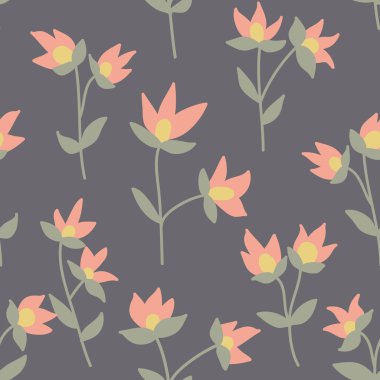 Çiçek vektör desen. Sorunsuz doodle çiçekler.