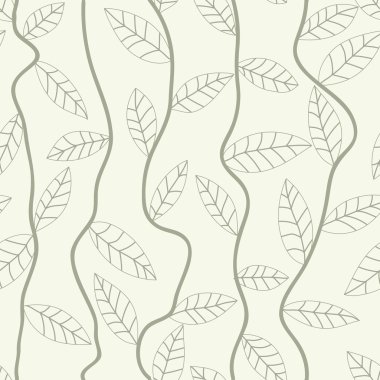 Yaprak vektör desen. Sorunsuz doodle çiçekler.