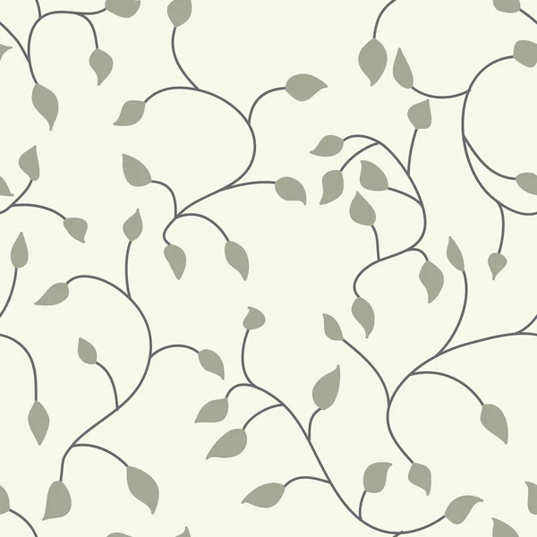 Blad vector patroon. Naadloze doodle bloemen. — Stockvector