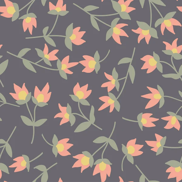 Modèle vectoriel floral. Fleurs sans couture doodle . — Image vectorielle