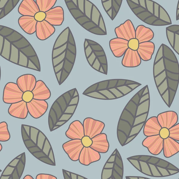 Floral vector patroon. Naadloze doodle bloemen. — Stockvector