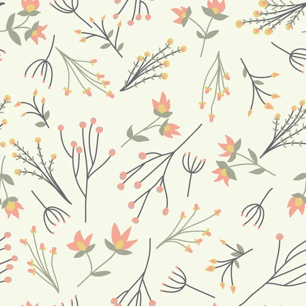 Modèle vectoriel floral. Fleurs sans couture doodle . — Image vectorielle