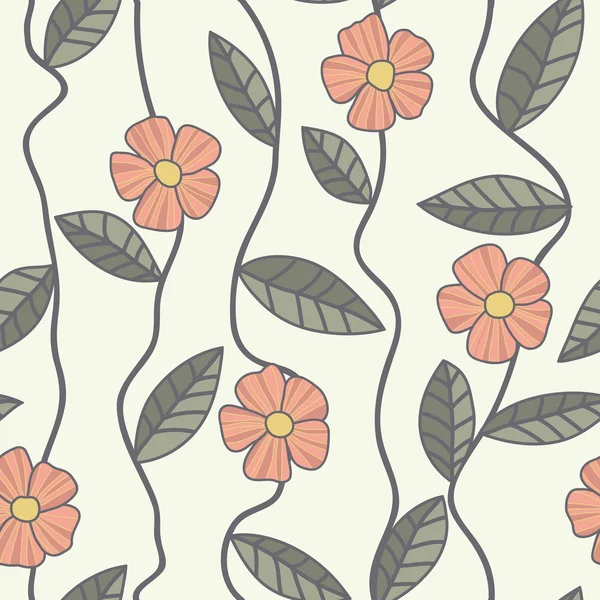 Floral vector pattern. Seamless doodle flowers. — Stock Vector