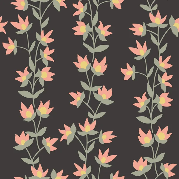 花のベクトル パターン。シームレスな落書きの花. — ストックベクタ