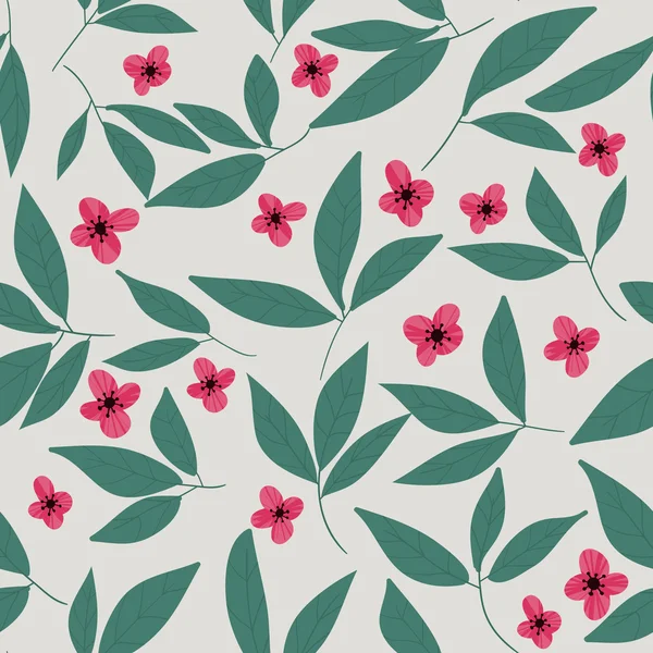 Patrón vectorial floral. Flores de garabato sin costura . — Vector de stock