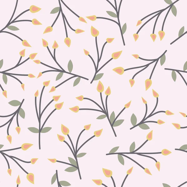 Floral διάνυσμα μοτίβο. Άνευ ραφής doodle λουλούδια. — Διανυσματικό Αρχείο