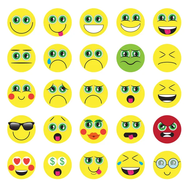 Emoji. emoticons, mosolyog ikon készlet. — Stock Vector