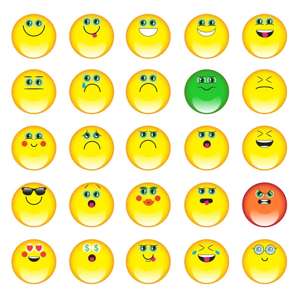 Emoticons, mosolyog ikon készlet. — Stock Vector