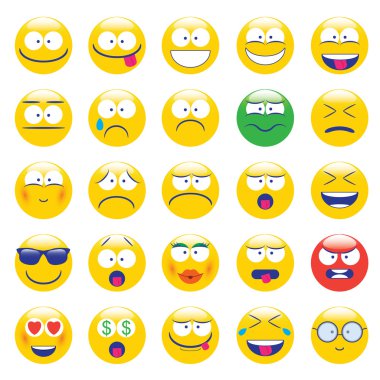 Emoji. Icon set ifadeler smile