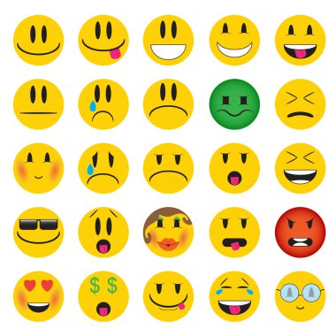 Icon set ifadeler smile. 