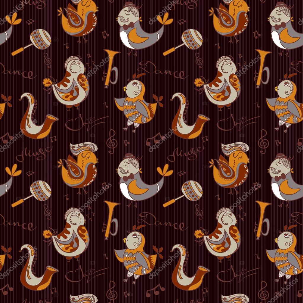 Wallpapers Cartoon Panda Cartoon Jazz Orchestra Concept Wallpaper Stock Vector C Little Cuckoo 51812803