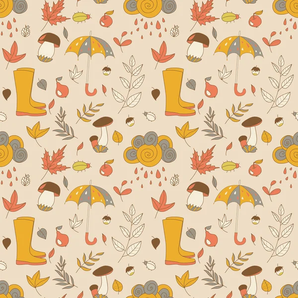 Textura perfecta con objetos de otoño . — Vector de stock