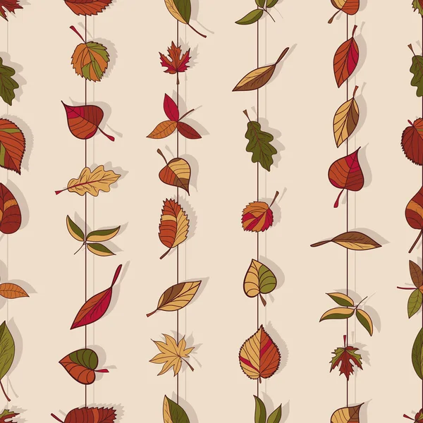 秋天的叶子的模式. — 图库矢量图片
