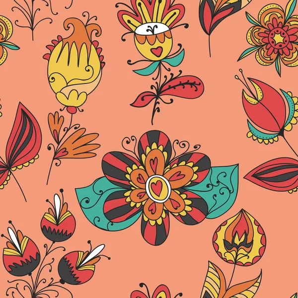 Textura sin costuras con flores — Vector de stock