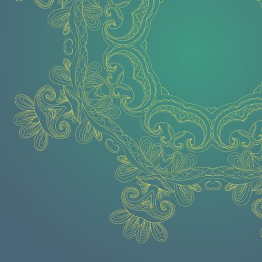 Daire dantel süs çizilmiş kartı