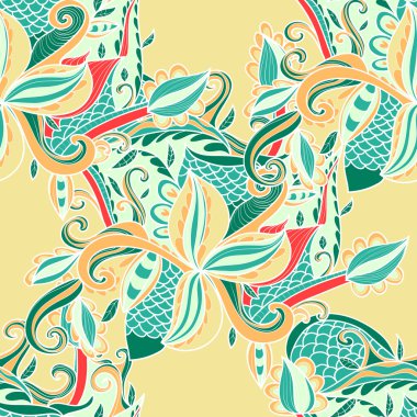 Soyut, pürüzsüz el çizimi desen.