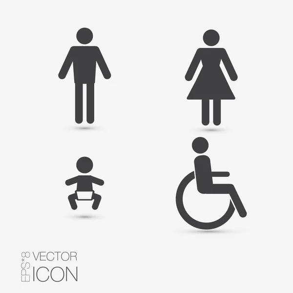 トイレのアイコンをベクトル 女性 男性 子供や障害者 ストックベクター C Little Cuckoo