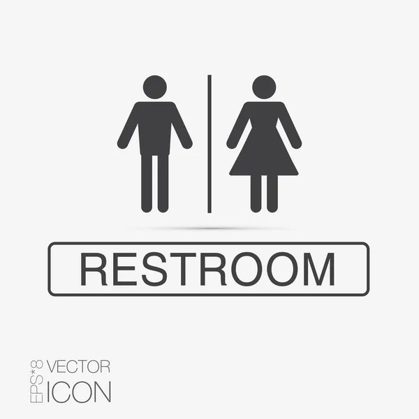 Vector restroom icons: lady, man — Stock Vector