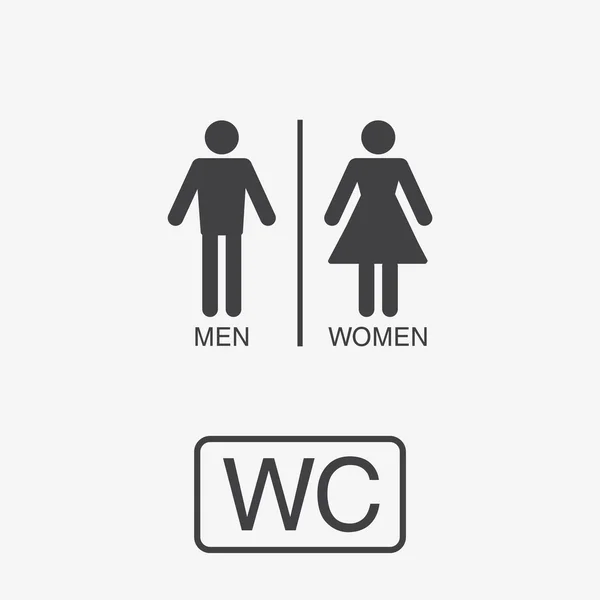 Icônes de toilettes vectorielles : dame, homme — Image vectorielle