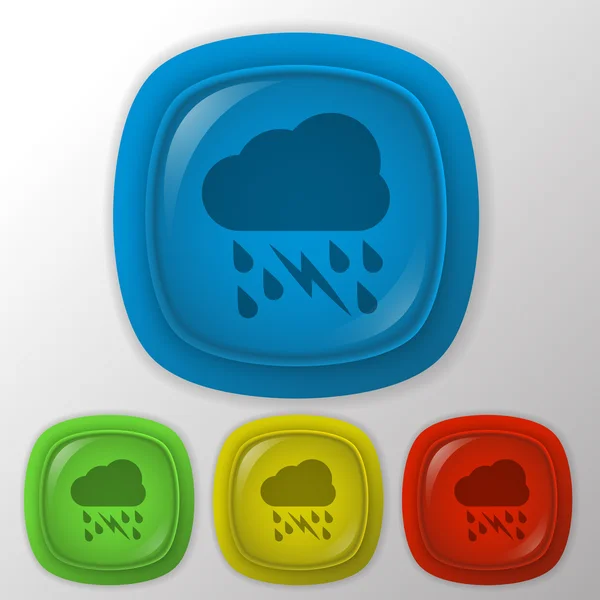 Cloud rain lightning  icon — Stock Vector