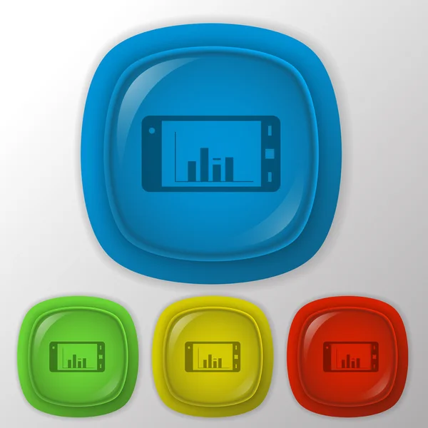 Smartphone con diagrama . — Archivo Imágenes Vectoriales