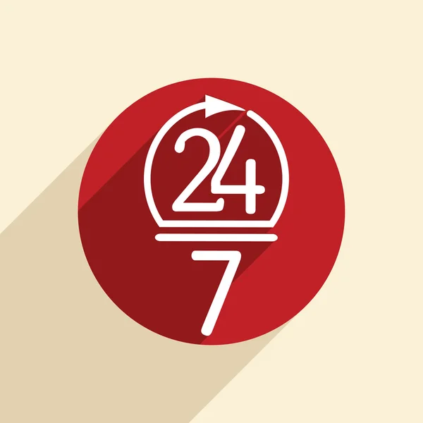 Caractère 24 7 signe. — Image vectorielle
