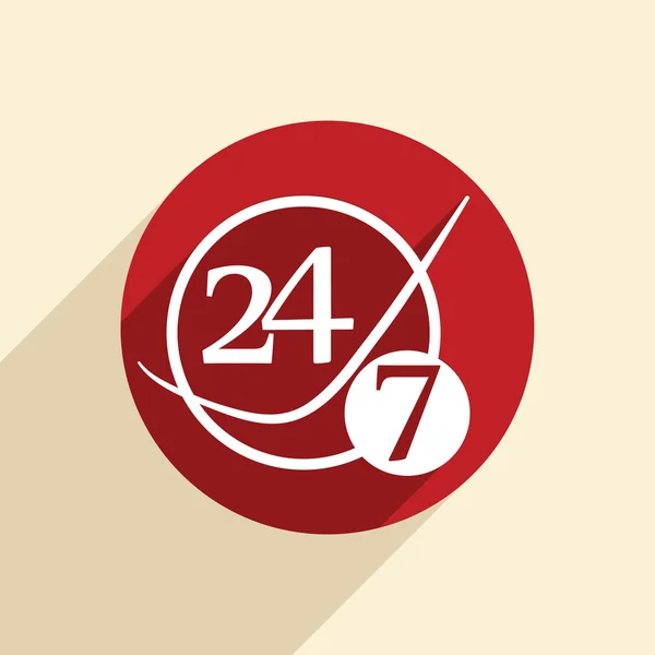 Znak 24 7 znak. — Stockový vektor