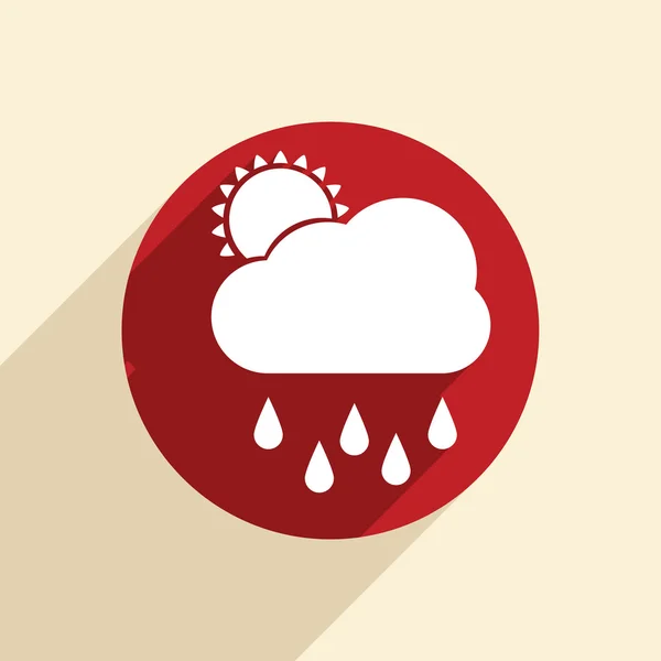 Cloud rain with sun  icon — Stock Vector