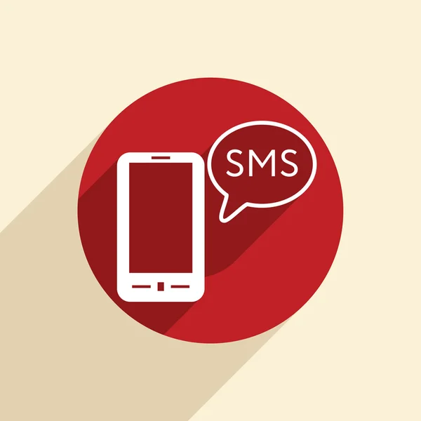 Smartphone com nuvem de sms   . — Vetor de Stock