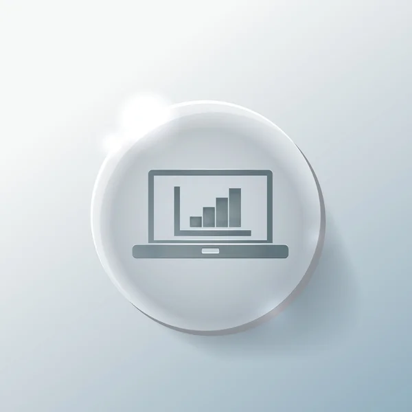 Portátil con diagrama de símbolo — Vector de stock