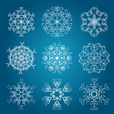 Kar taneleri simgesi. Winter Tema.